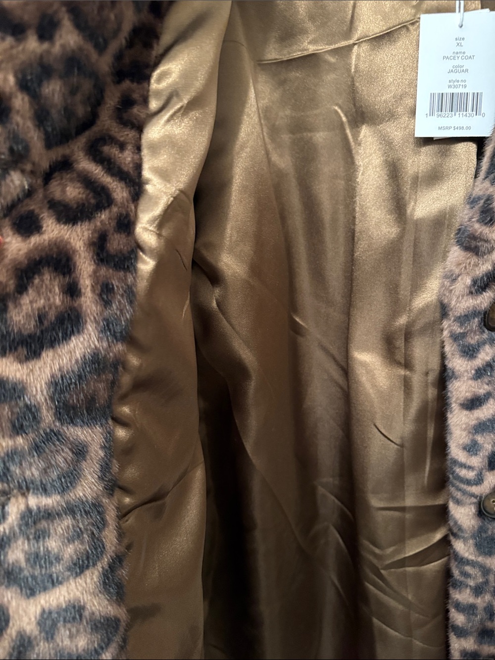 Walter Baker Leopard-Print Faux Fur Teddy Coat in Brown and Black - Picture 3 of 4